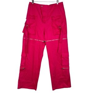Poster‎ Grl Cargo Pants Womens Large Hot Pink Zip Off Convertible Multi Pocket